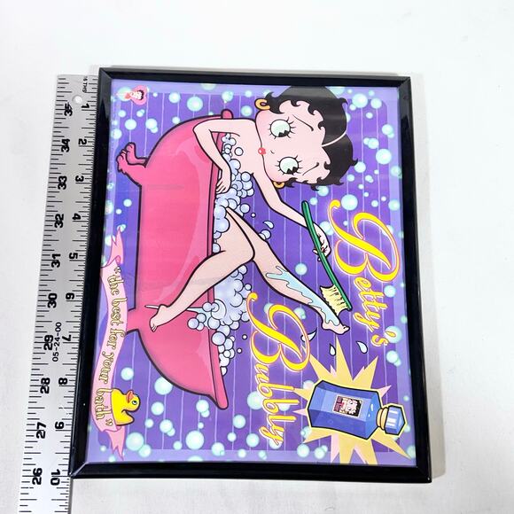 Vintage Betty Boop Framed Pictures Lot of 4 10x8" Biker Bubble Bath Glamour 90's - Picture 13 of 16